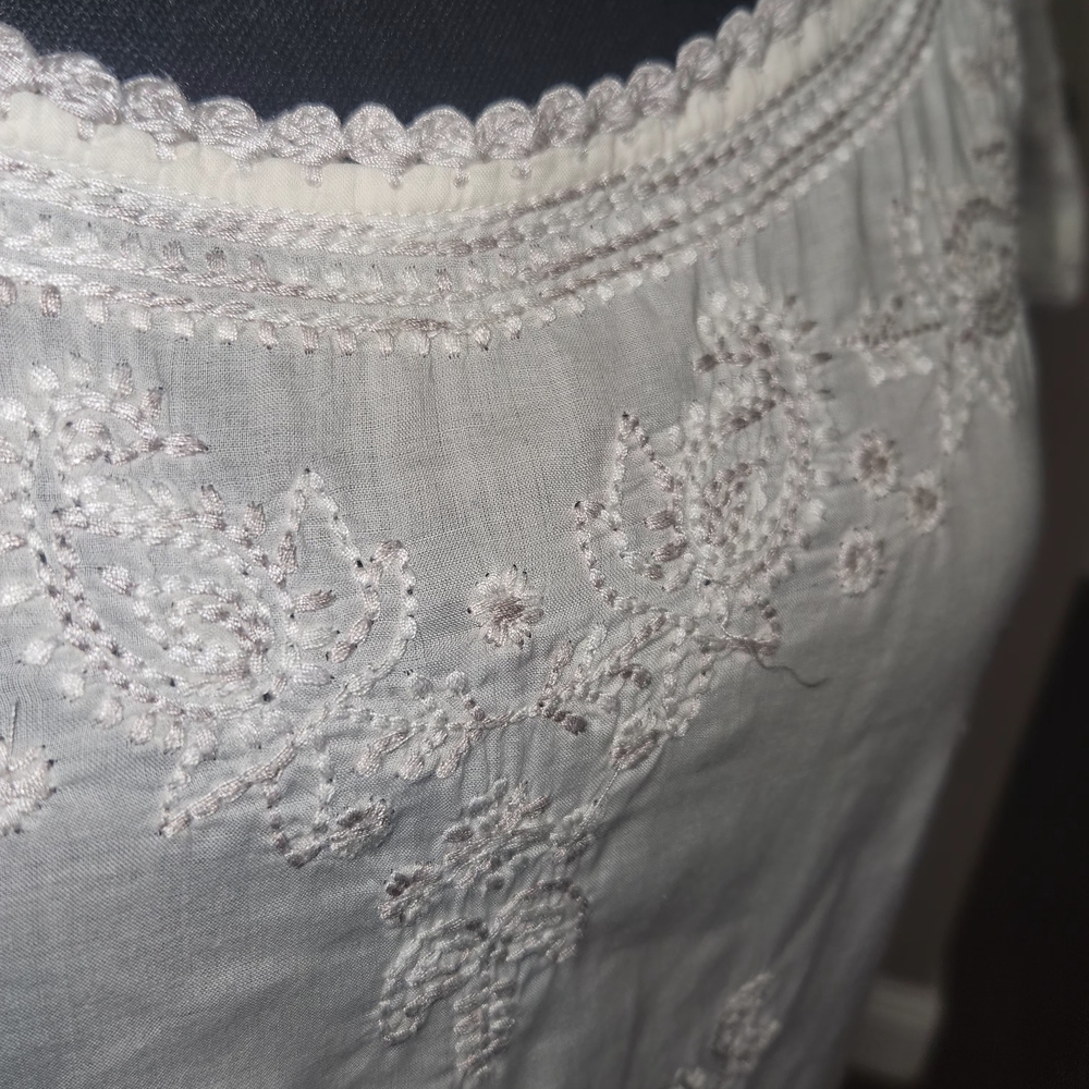 J.‎ Crew White Embroidered Blouse - Picture 4 of 5